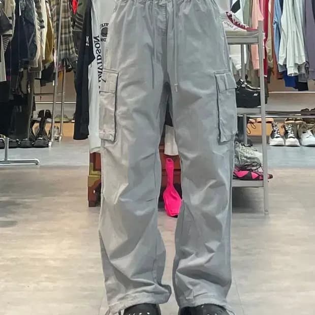 나이키 여성 우먼 미드라이즈 카고팬츠 바지 라이트 스모크 그레이