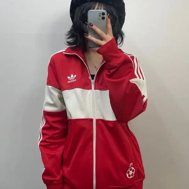 95 아디다스 페루 화이트탭 빈티지 트랙탑 집업 저지