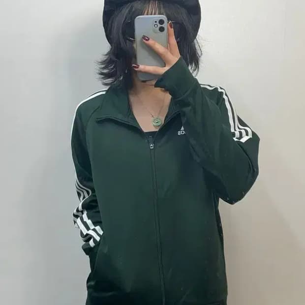 95 아디다스 삼선 마샬아츠 집업 져지 녹색