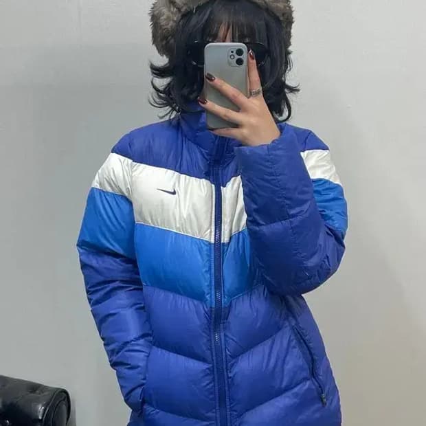 XL 나이키 올드스쿨 투톤로고 스우시 패딩 다운점퍼