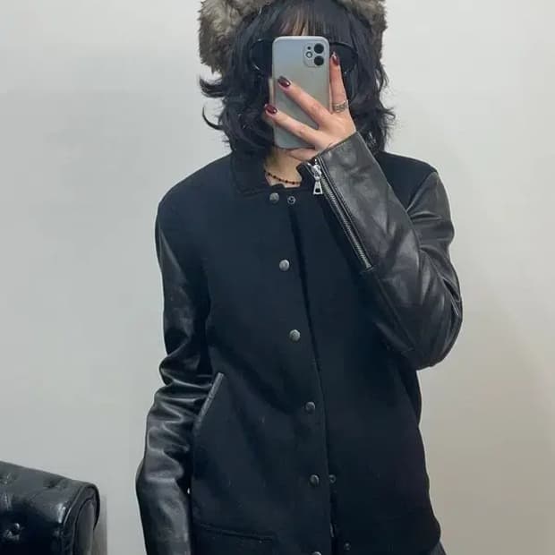 미디움 LOFI 신슐레이트 양가죽 바시티 자켓