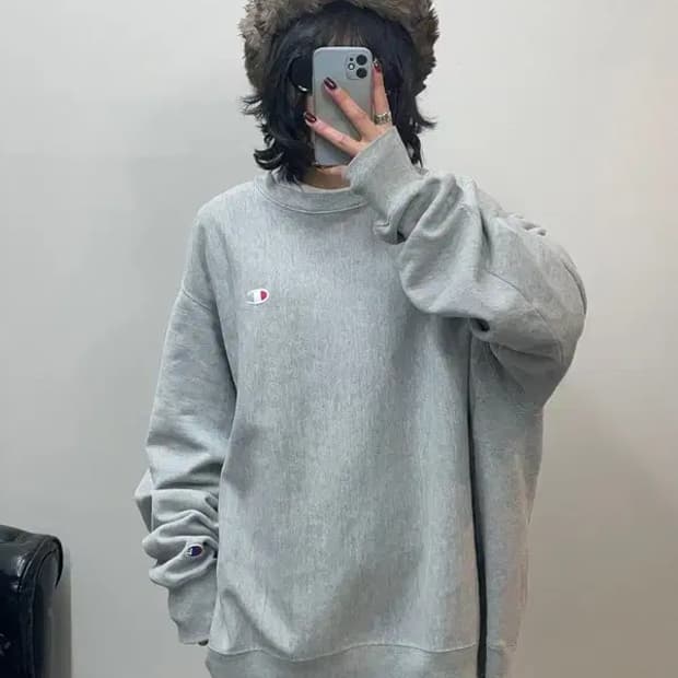 XL  챔피온 리버스위브 맨투맨 스웨트셔츠 그레이