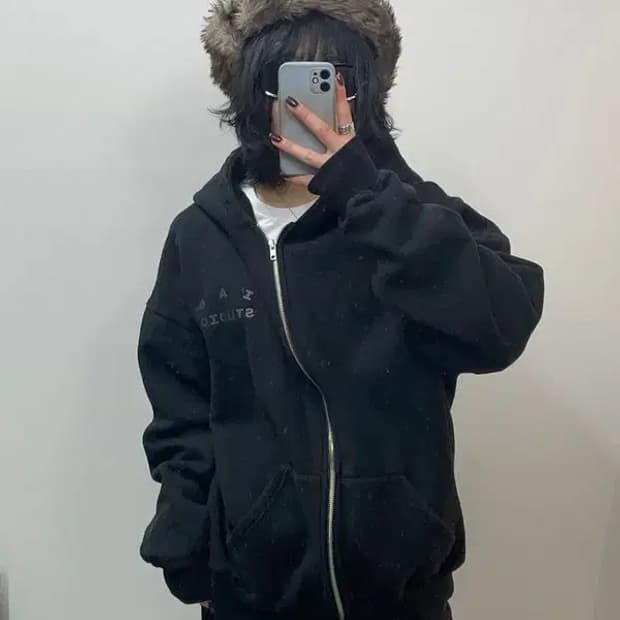 XL 아이앱스튜디오 X JTBC 후드 집업 블랙