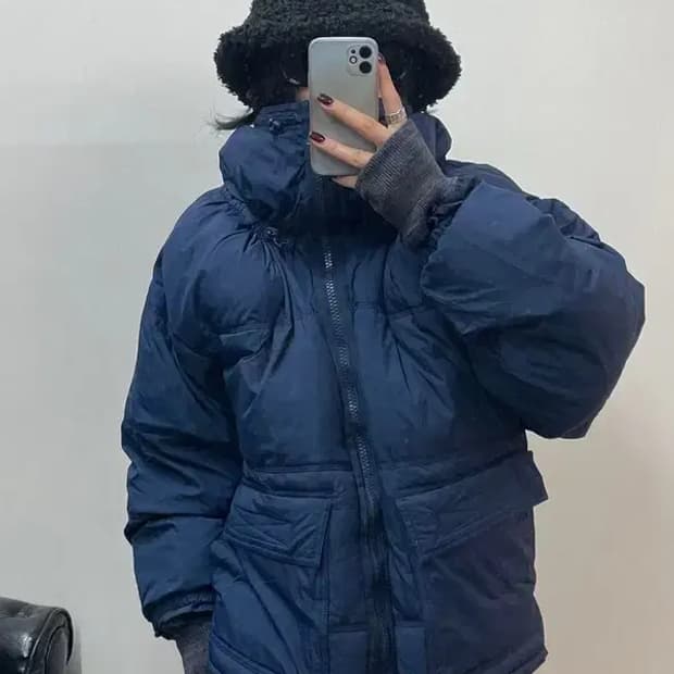 85 아디다스X스텔라 매카트니 하이넥 스트링 마스크 온 2WAY 패딩