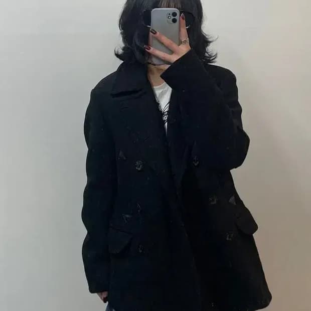 미디움 비바스튜디오 콜렉션 더블브레스티드 피코트