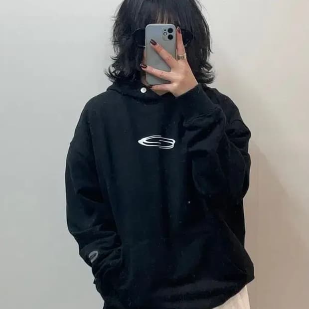 2사이즈 오프닝 프로젝트 아이덴티티 서울 후드 티셔츠 블랙