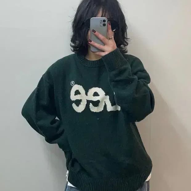 스몰 Lee 리 빅 트위치 로고 니트 그린