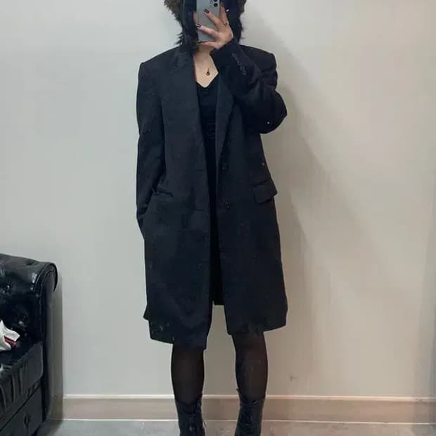 타임 옴므 캐시미어 체스터필드 롱 코트