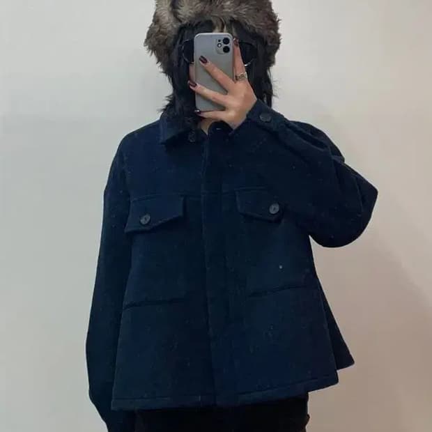 스튜디오 톰보이 오버사이즈 포켓 숏 자켓