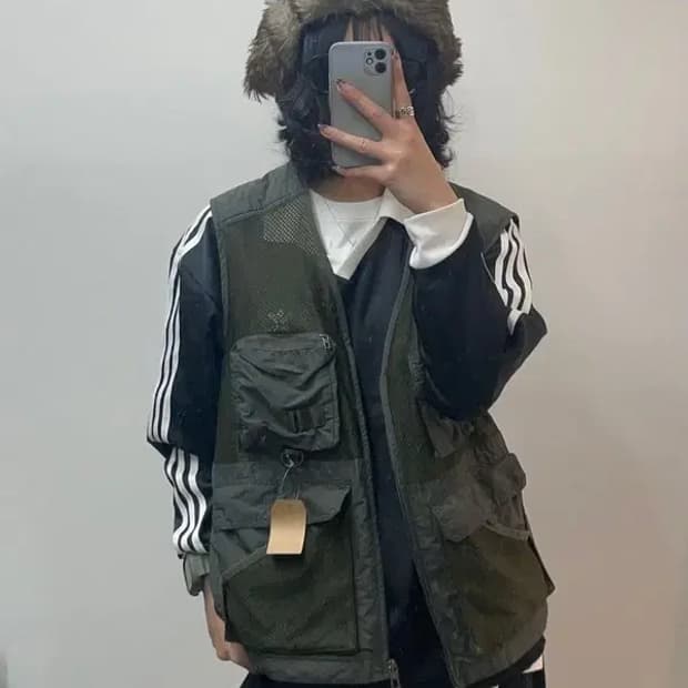 100 코오롱 올드스쿨 포켓 피싱 조끼