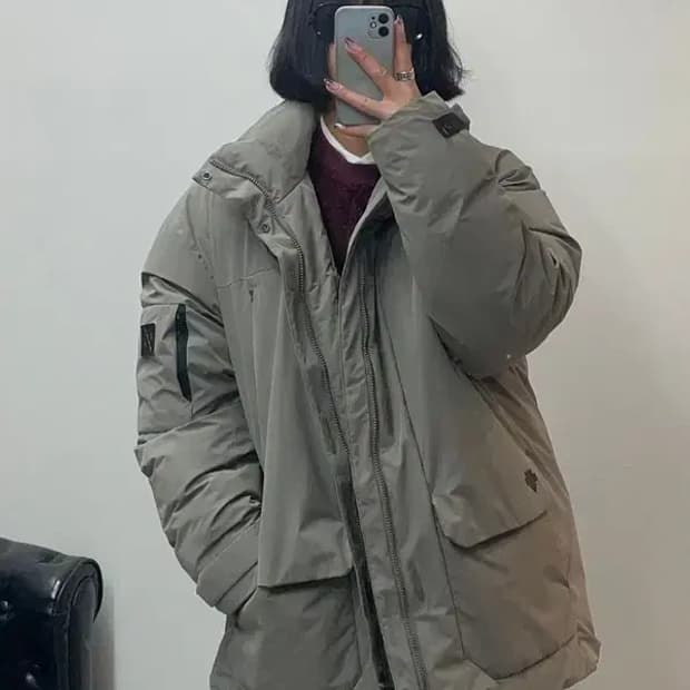 100 데상트 오버핏 듀얼리스 미드핏 점퍼 패딩