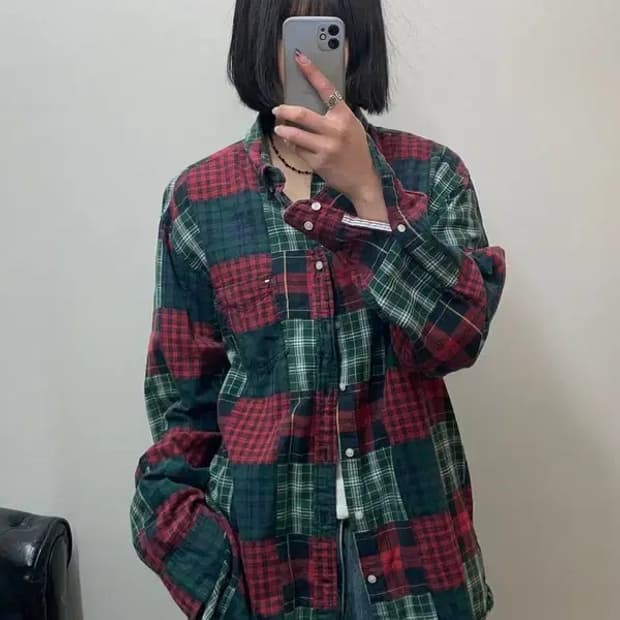 XXL 타미힐피거 빅사이즈 오버핏 체크 셔츠