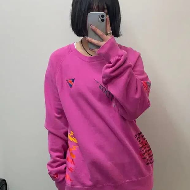 나이키 nsw 오버핏 스웻셔츠 핑크