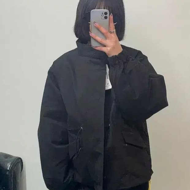 스몰 미사용 라퍼지스토어 코튼 내피 자켓 블랙
