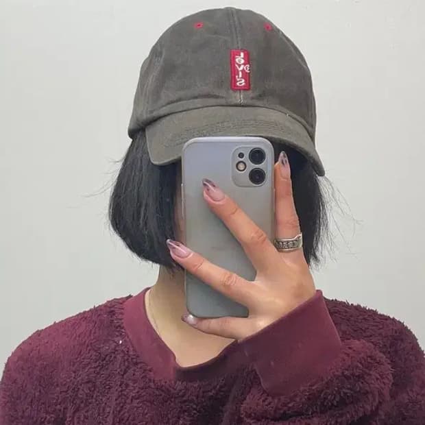 os 리바이스 로고 블랙 빈티지 볼캡 모자