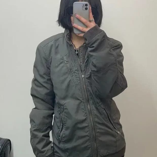 미디움 디젤 그레이 테크웨어 빈티지 봄버 자켓