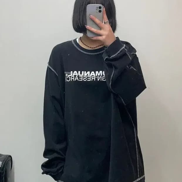 XL 노매뉴얼 R.D 롱슬리브 티 블랙