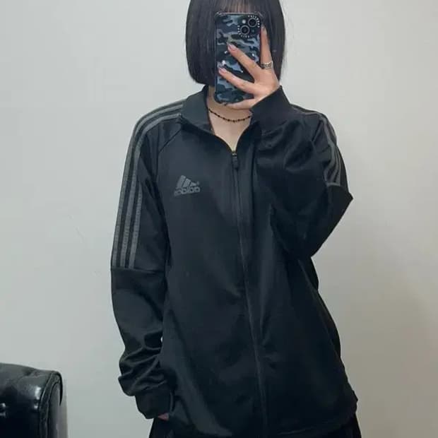 2xl 아디다스 삼선 집업 져지 블랙