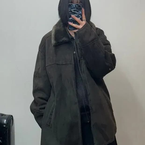 105 lee 오버핏 올드스쿨 스웨이드 무스탕 자켓