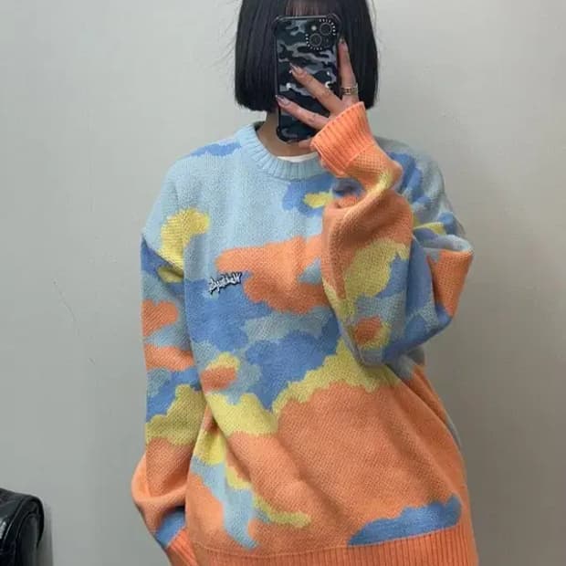 라지 마크곤잘레스 멀티 컬러 니트 스웨터