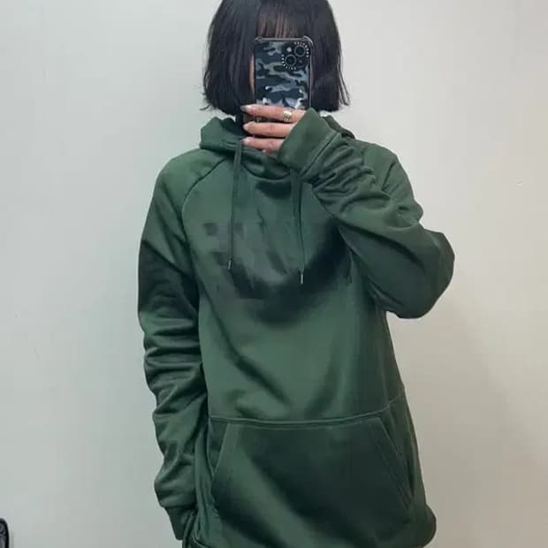 미디움 나이키 그린 플리스 트레이닝 풀오버 후디 그린