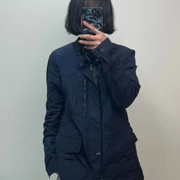 50 라코스테 남성 울트라 슬림핏 사파리 자켓 네이비