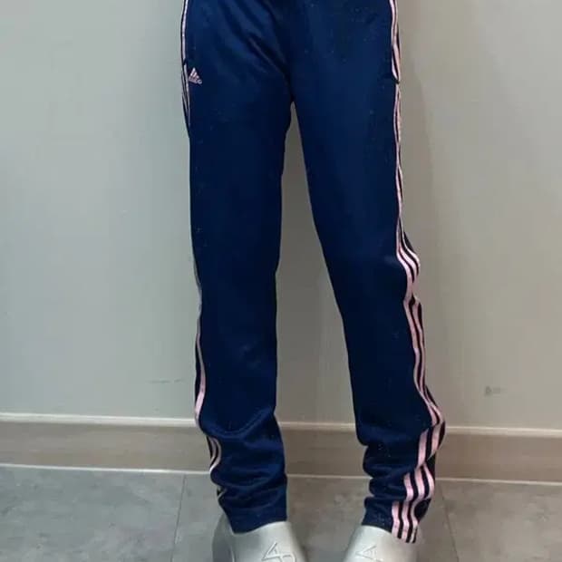 95 아디다스 블루 핑크 삼선 트랙팬츠
