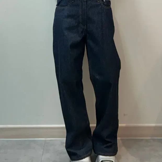 30 86로드 세미 와이드 생지 데님 팬츠