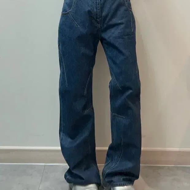 28 새상품 앤더슨벨 트리포 코팅 플레어 진 데님 팬츠