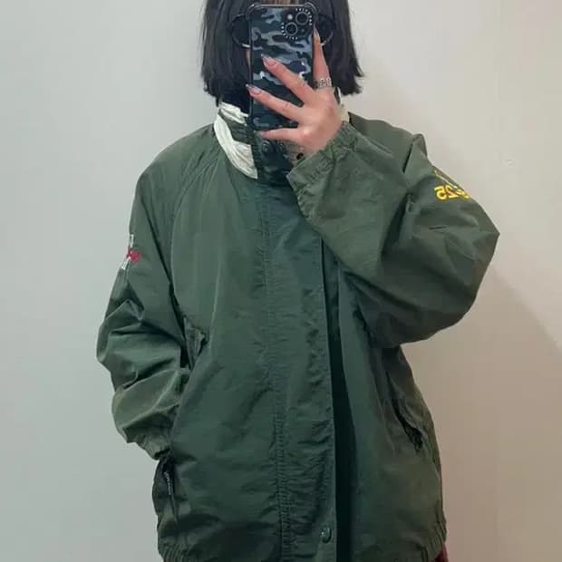 95 노티카 90s 올드스쿨 그린 바람막이 봄버 재킷