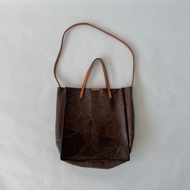 Pre owned 레더 토트 숄더백