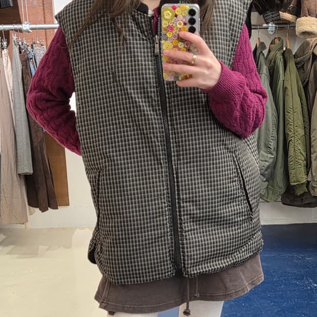 90-00s YSL 입생로랑 리버시블 패딩 조끼