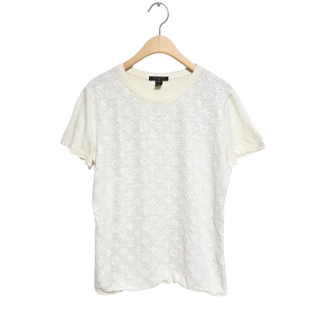 루이비통 여성 스팽글 모노그램 린넨 반팔 티셔츠