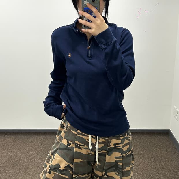 Polo 폴로 멀티포니 네이비 반집업 롱슬리브