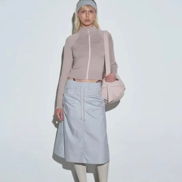 스컬프터 홀리니트집업 더스티핑크 M