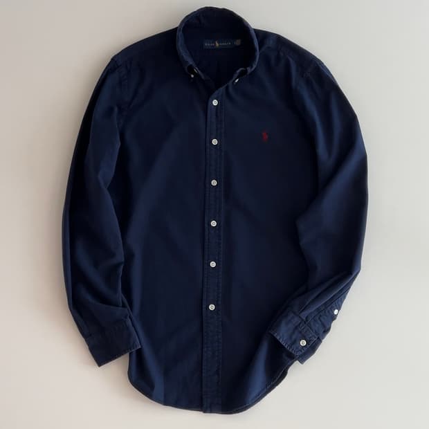 폴로 랄프로렌 네이비 가먼트다잉 셔츠 S