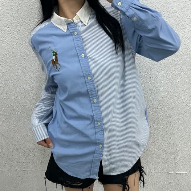 폴로 랄프로렌 옥스포드 빅포니 스트라이프 셔츠 XL