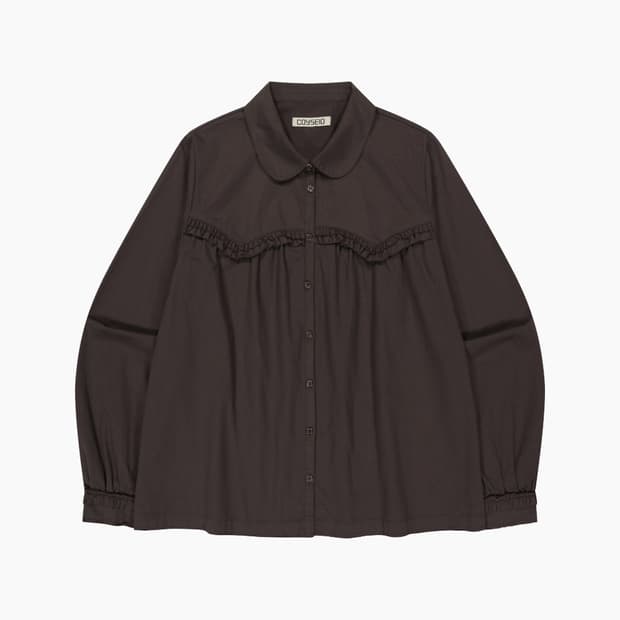 코이세이오 러프 프릴 셔츠 브라운 미개봉 새제품 판매