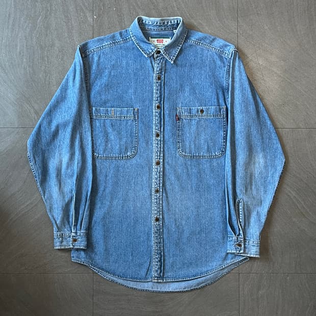 리바이스 정품 데님 청 긴팔 투 포켓 셔츠