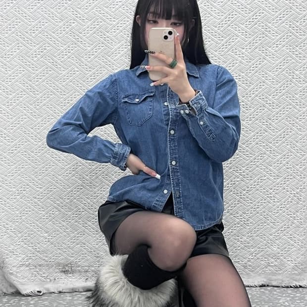 트루릴리전 컨트리 레트로 빈티지 데님 셔츠 S C10107