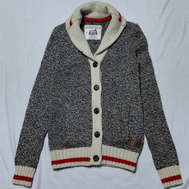 (S) 캐나다 브랜드 Roots(루츠) 캐빈 숄칼라 가디건