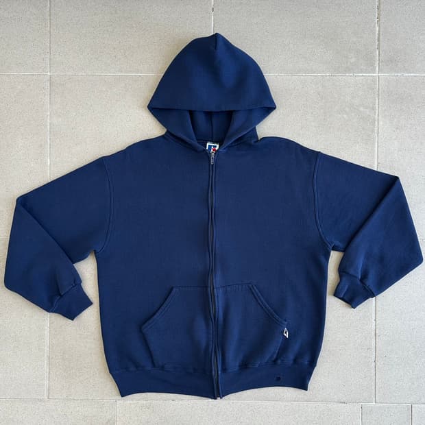 90s 빈티지 러셀 후드집업 네이비 L USA