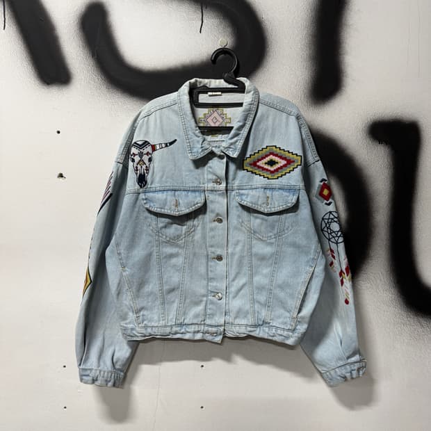 VTG 빈티지 보헤미안 웨스턴 자수 데님 자켓
