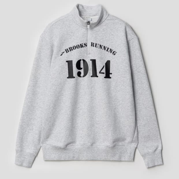 XL BROOKS 브룩스 1914 로고 반집업 맨투맨