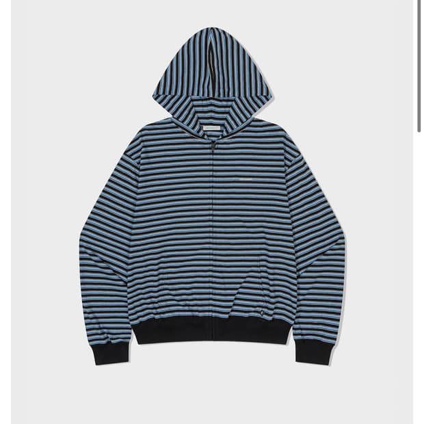 로우클래식 스트라이프 집업 후디