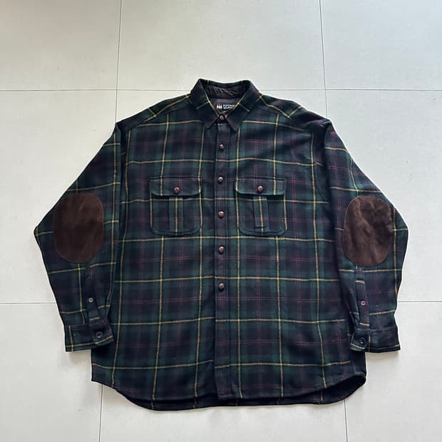 90s 바나나리퍼블릭 Cabinwear 울 블랙와치 체크 셔츠