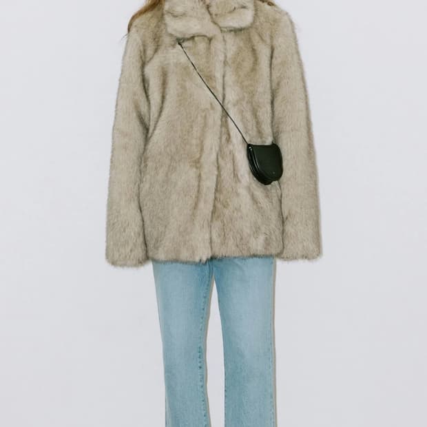 시눈 Heavy Mix Fur Jacket (Ash Brown)