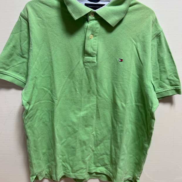 타미힐피거 남성 연두색 폴로 셔츠 M