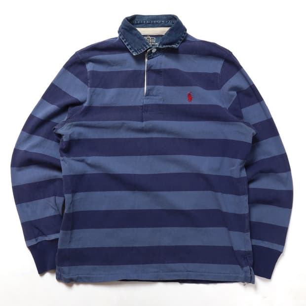 Ralph Lauren Denim Collar Stripe Rugby 