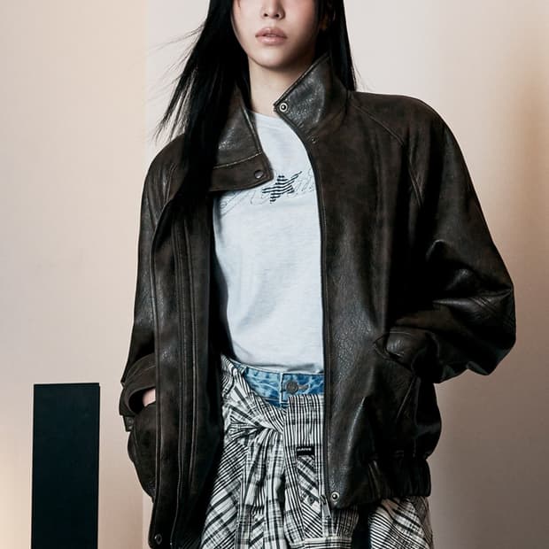 구매)레이브 하이넥 레더 블루종 자켓 블랙 F,S 구매해요